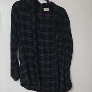 MELLODAY Dark Green and Black Plaid Flanel
